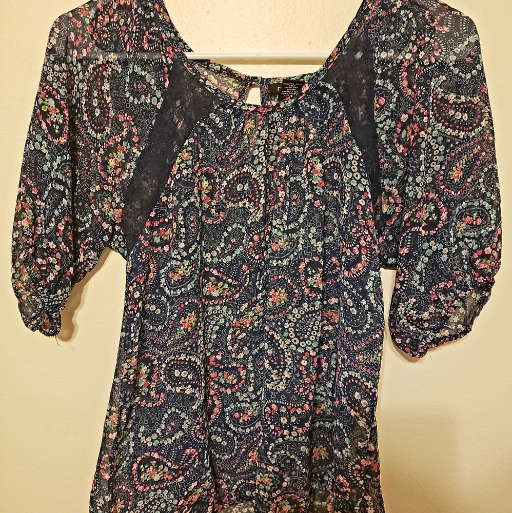 Blue Paisley Rue 21 Top